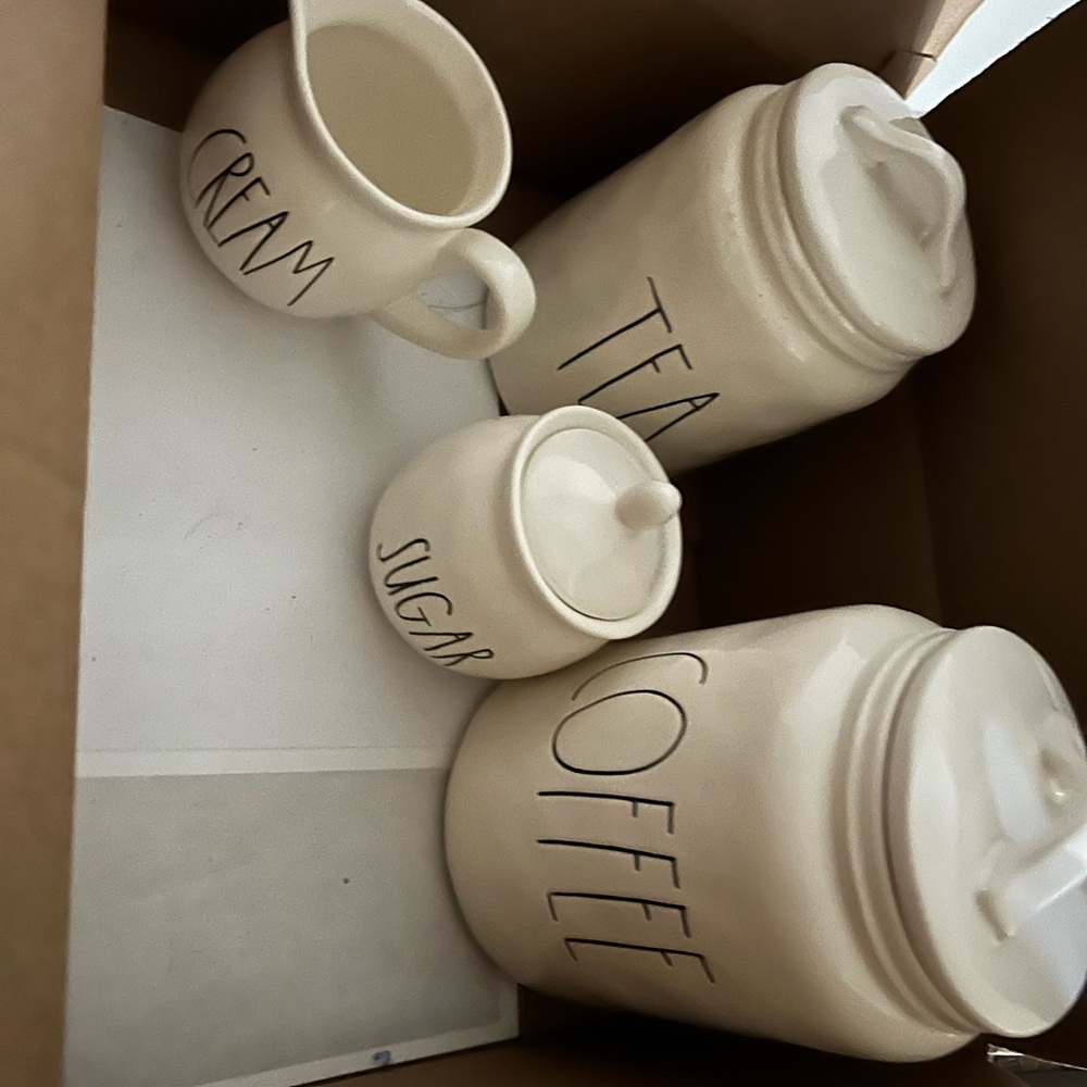 Rae Dunn Coffee, Tea, Cream , Sugar